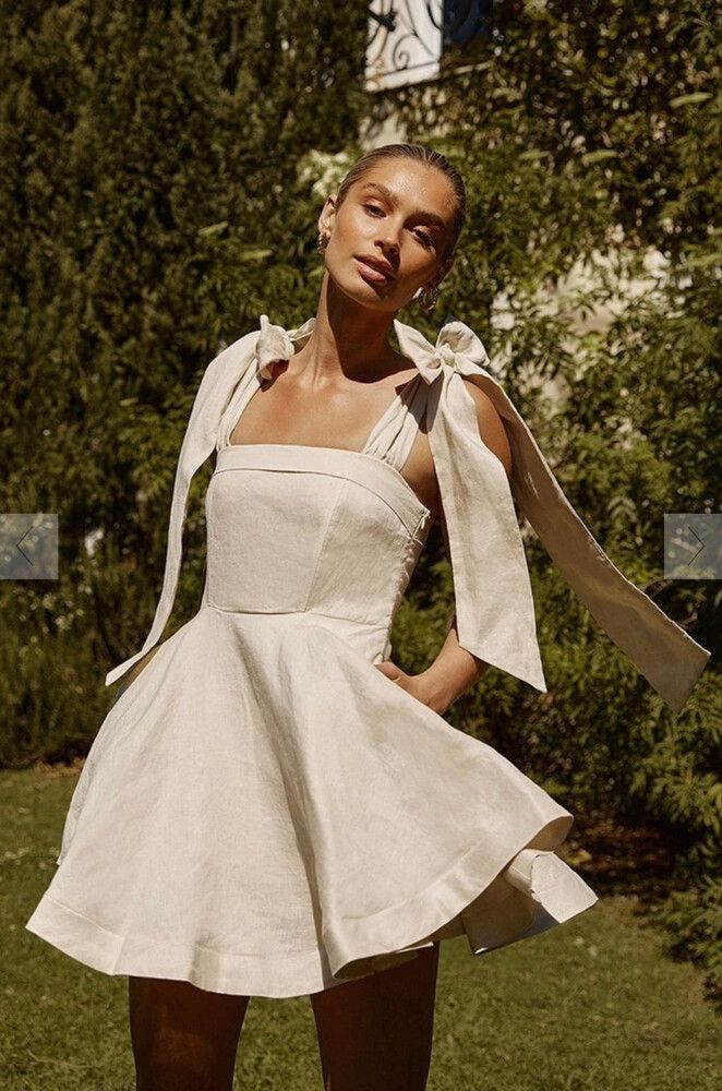 Aisle Linen Bow Dress